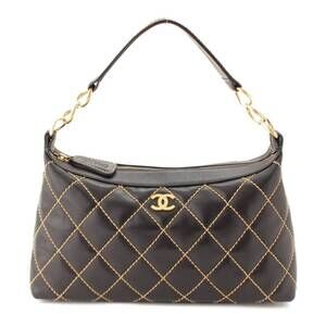 Chanel Wild Stitch One Shoulder Hobo Bag Black